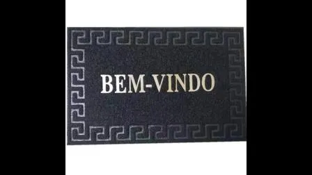 Felpudo de entrada de vinilo PVC resistente al polvo con el logotipo de Bemvindo, 12 mm, 40 x 60 cm, para decoración del hogar